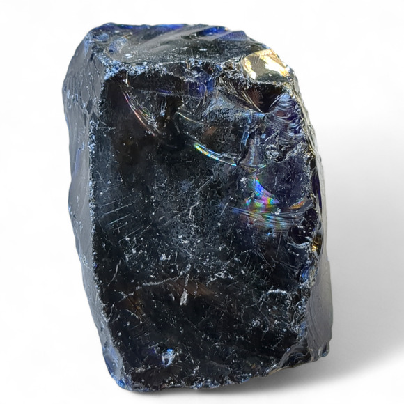 Cobalt‎ Blue Art Glass Cullet Glowing Translucent Manganese Slag #4GX96 - Picture 3 of 6